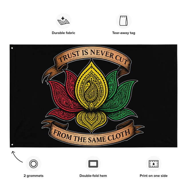 One Love Paisley Lotus Flag Main Image