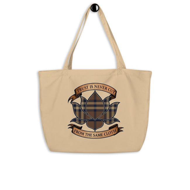 Plaid Lotus Large Organic Tote Bag Main Image