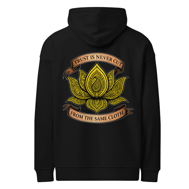 Yellow Paisley Lotus Unisex Organic Relaxed Hoodie Main Image