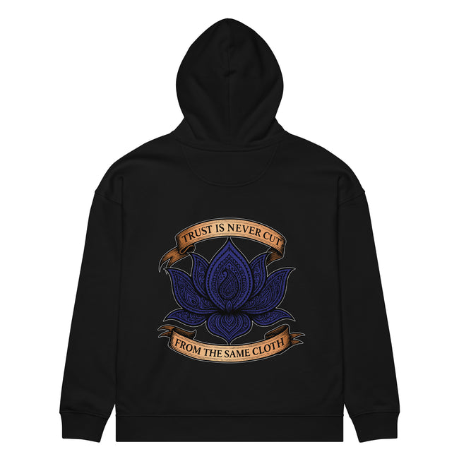 Indigo Paisley Lotus Unisex Organic Relaxed Hoodie Main Image