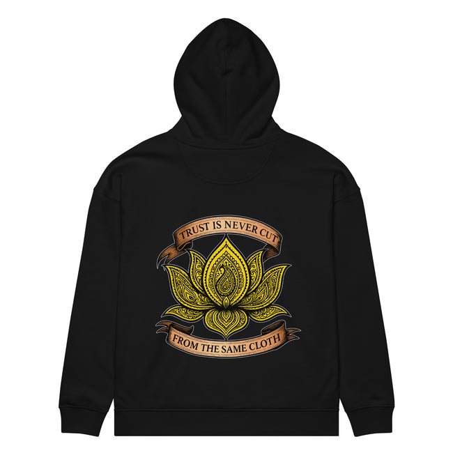 Yellow Paisley Lotus Unisex Organic Relaxed Hoodie Main Image